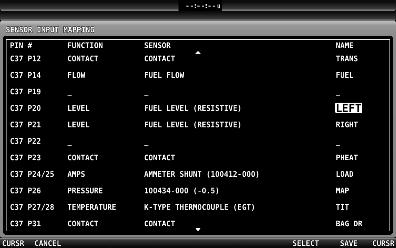 Sensor Input Mapping Example